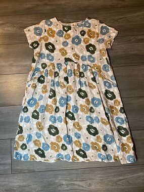 EUC Like New Wendy Trendy 100% Linen Muted Neutrals Floral Lagenlook w/ Pockets